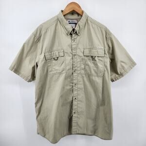Columbia Sportswear Co. Men's XL Short Sleeve Button Front Shirt Cotton